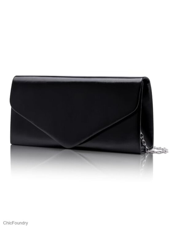 Handbags - Envelope Clutch Purse for Women, Vegan Leather Evening Bag with Detachable